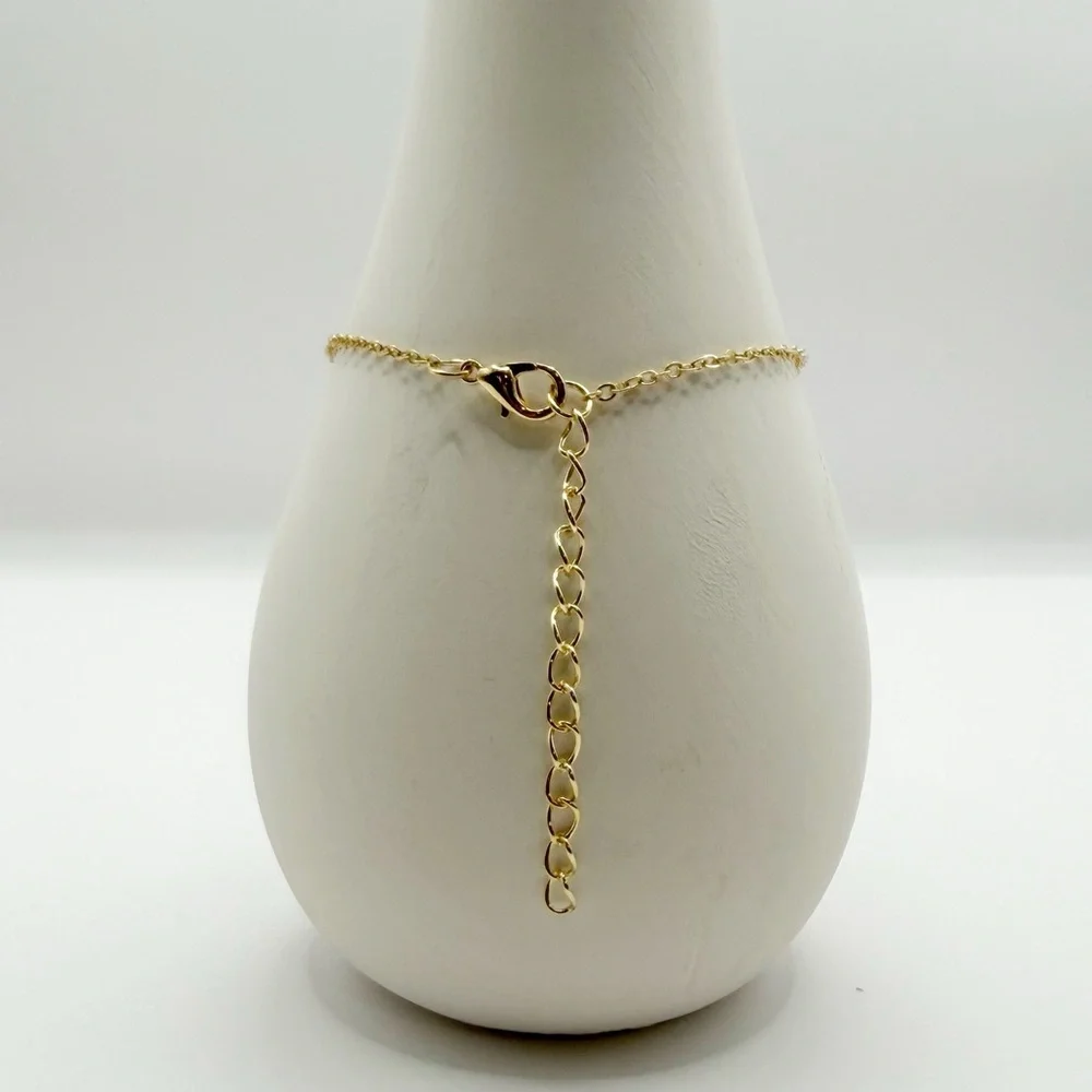 Gold Tone Pineapple Anklet Bracelet – Adjustable Tropical Jewelry